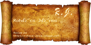 Rohács János névjegykártya