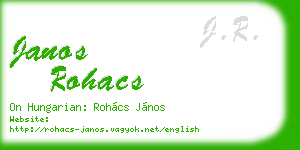 janos rohacs business card