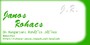 janos rohacs business card